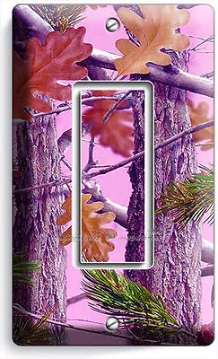 Pink Oak Leaves Mossy Tree Camo Camouflage Single Gfci Light Switch Wall Plate • $16.73