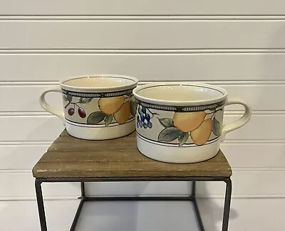 Mikasa Intaglio Garden Harvest Fruit 8oz Coffee Tea Cups CAC29 Set Of Two • $9.99