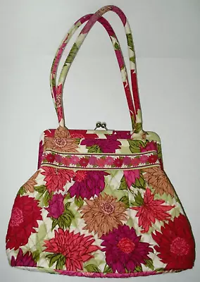 Vera Bradley Alice Purse Shoulder Bag Hello Dahlia Kisslock Handbag Pink Floral • $29.99