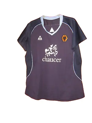 Wolves Football Shirt Le Coq Sportif Navy Away Women's Size XL 40/42 Ladies • £3.99