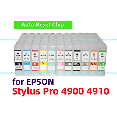 11 Empty Refillable Ink Cartridge For Stylus Pro 4900 4910 Printer T653 653 ARC • $289.99