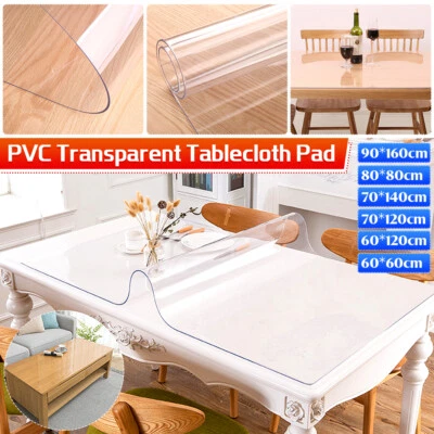 $32 • Buy 1mm Clear Transparent Vinyl Crystal PVC Tablecloth Dining Table Protect Cover 