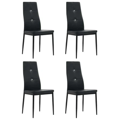 $218.27 • Buy VidaXL Dining Chairs 4 Pcs Black Faux Leather