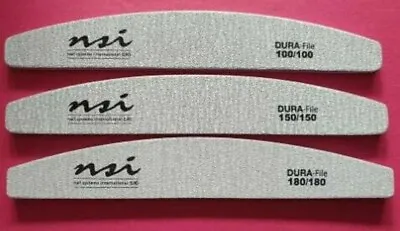 NSI DURA Nail Files Multi 180/150/100 Grit Acrylic Gel False Nails Tips Listing • £3.95