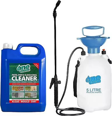 £22.99 • Buy Patio Path And Decking Cleaner Concentrate 5L With 5L Garden Sprayer One Chem