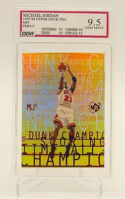 Michael Jordan 1997-98 Upper Deck UD3 MJ3 MJ3-2 DGA 9.5 GEM MINT!!! TOUGH • $280