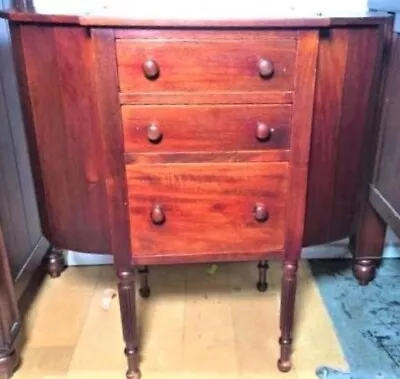 Antique Mahogany Wood ~ MARTHA WASHINGTON SEWING CABINET ~ 3 Drawers Flip Tops • $200