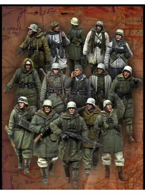 1/35 Resin Model Kit 15pcs Winter German Infantry Soldiers WWII Unpainted • $32