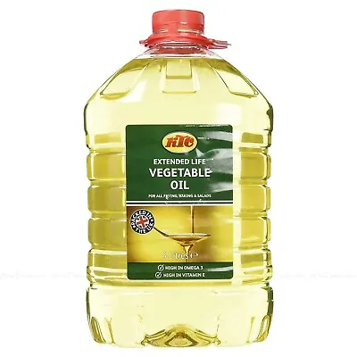 KTC Extended Life Vegetable Oil Frying Baking Salad High Omega Vitamin-E Pack 5L • £15.99