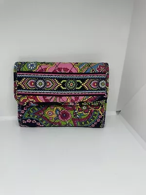 Vera Bradley Colorful Quilted Tri-Fold Wallet Snap Closure “Symphony In Hue” • $15