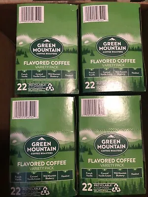 $19.99 • Buy (4)Green Mountain Variety Flavored Coffee Box K Cup 22CT  = 88 Cups BB 6/22