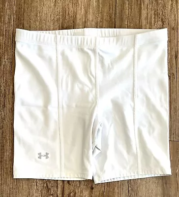 Under Armour Sz M White Nylon /elastane Athletic Shorts 5” Inseam • $5