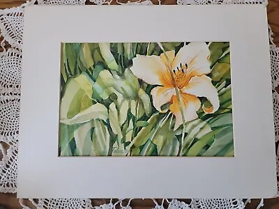 Vintage Tiger Lily Flower Watercolor Painting Signed Sawger-Johnston 11 ×14  • $14.88
