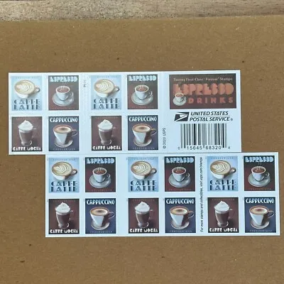 Espresso Drinks Sheet Of 20 Stamps 1 Booklet Celebration Invitation Party Stamps • $11.99