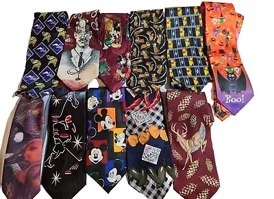 Men's Necktie Lot Multiple Brands And Colors Lot Of 11 Vintage Disney  Novelty  • $21
