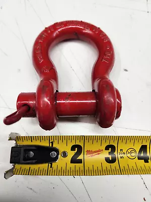 Crosby 1018124 5/8  3-1/4 Ton WLL Red Painted Round Pin Anchor Shackle Brand New • $19.99