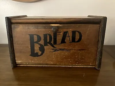 Vintage Country Wood Flap Down Door Bread Box Keeper - Kitchen Home Decor 18x12 • $39.99