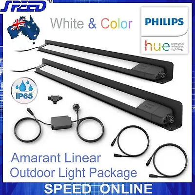 $699 • Buy PHILIPS Hue Amarant Linear Outdoor Light Package (2x Amarant + 40W Power Supply)