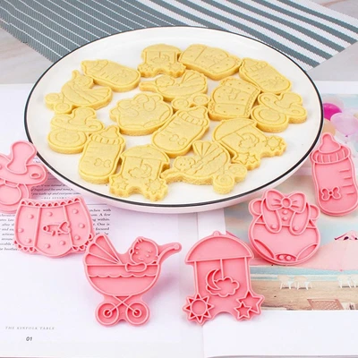 £6.16 • Buy Plunger Stroller Feeding Bottle Cookie Shape Cookie Cutter 3D Baby Theme
