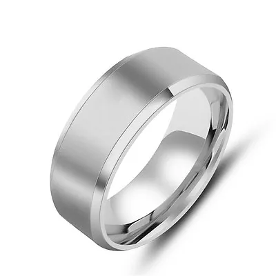 Mens Titanium Stainless Steel Ring Promise Engagement Wedding Ring Band Size7-13 • $3.09