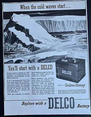 Vintage 1941 Delco Car Battery Auto Print Ad • $18.20
