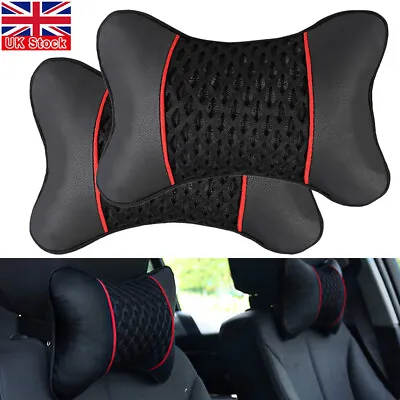 2x Premium Car Seat Head Neck Rest Support Cushion Pad Headrest Bone Pillow UK • £8.85