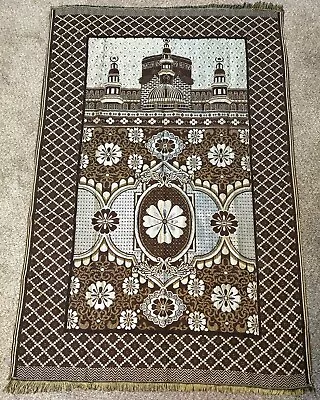 Muslim Travel Mat Islamic Prayer Rug Janamaz Sajda Mat Best Qualiy-Brown As Pic • $15.99