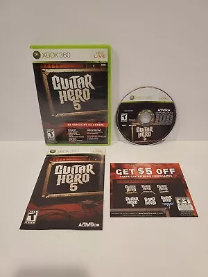 Guitar Hero 5 Xbox 360 Video Game Complete In Box CIB Tested • $24.99
