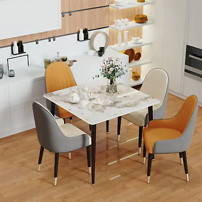 Hign-end Dinner Table&Leather Chair Combine 4 Seat  Island Kitchen Cocktail Desk • $159.91