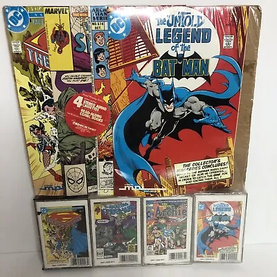 RARE 4 Comic Book & Cassette Tape Set SEALED Batman Archie Spider-man Superman • $90