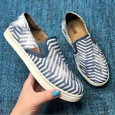 Olukai Pehuea Pa'i Slip On Sneaker Shoes In Vintage Indigo Blue White 6.5 Womens • $64.99