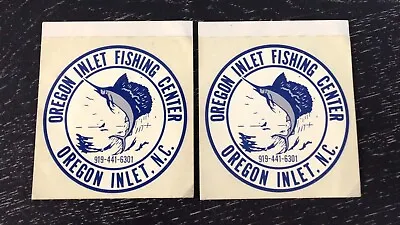 $15.97 • Buy Set Of Two Vintage Oregon Inlet Fishing Center Decals Outer Banks North Carolina