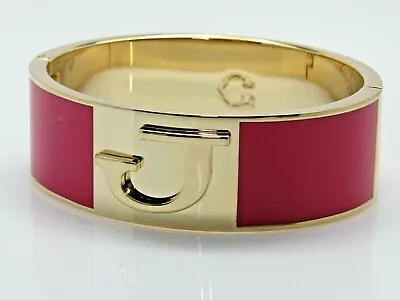 C. Wonder Enamel Initial  J  Oval Hinged Bangle With Magnetic Clasp • $59.99