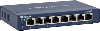 Netgear ProSafe Switch 8 Port  Gigabit Ethernet 10/100 FS108 Grade A • £49.99