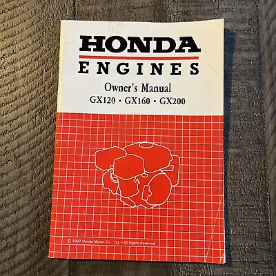 Honda Engines GX120 GX160 GX200 Factory Shop Owners Manual Book SKU-N • $16