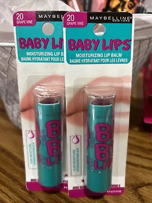 (2) Maybelline New York Baby Lips Moisturizing Lip Balms #20 GRAPE VINE • $14.88
