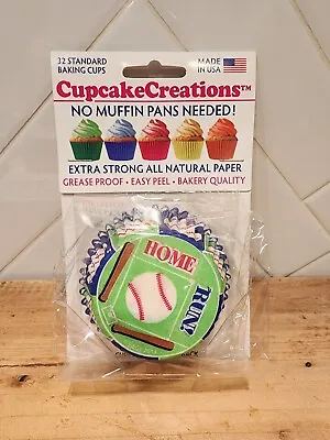 Cupcake Creations Baseball Baking Cups - Custom Orders Available  • $3