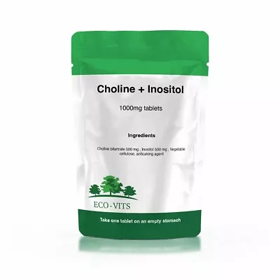 £7.99 • Buy HIGH STRENGTH CHOLINE + INOSITOL 1000mg 60 Tablets