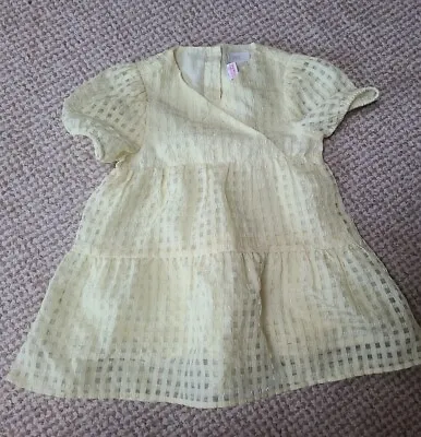 Zara Baby Girl 12-18 Month Yellow Smock Dress Puff Sleeve • £3.99