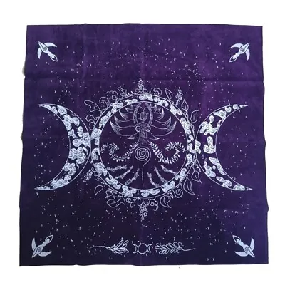 Velvet Three Moon Phase Goddess Tarot Tablecloth Divination Altar Table Cloth • £7.06