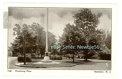 Montclair NJ - FLAG POLE & PARK AT WATCHUNG PLAZA - Postcard • $10