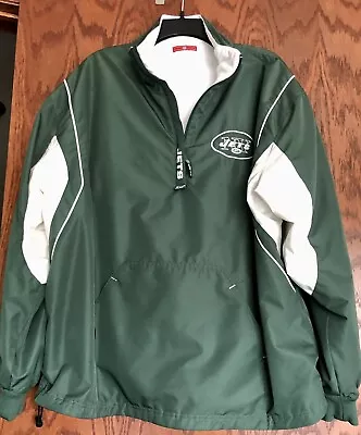 NY Jets NFL Lined Zip Up Starter Jacket Green And White Unisex Football Wear • $30