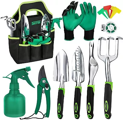 Gardening Hand Tools Set Bag Rake Trowel Spray Bottle Greenhouse 16 Piece Kit • £19.99