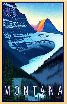 Vintage Montana Travel Poster ( 11x17 +Signed ) Montana Art  • $16.33
