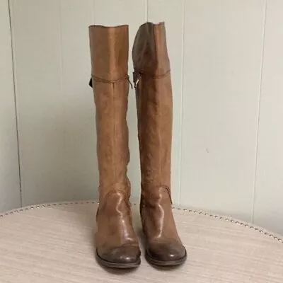 Vince Camuto 20” Tall Brown Bolo Studded Leather Riding Boot Size 8B/38 (257) • $50