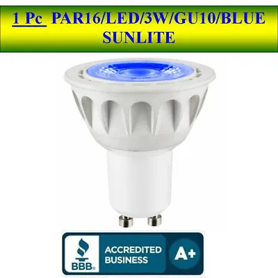 1 PIECE LED PAR16 Light Bulb Blue 3 Watts (25W Equivalent) GU10 Base 12 Volt • $8.95