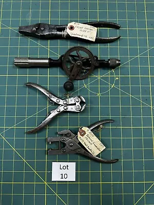 Lot Of 4 Vintage Tools Pliers And Hand Drill • $5.50