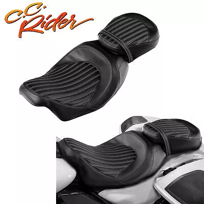 C.C. RIDER Low-Pro Driver Passenger Pillion Seat Fit For Harley Road Glide 09-23 • $99