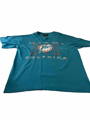 Miami Dolphins Green Single Stitch Tshirt Size XL • £10