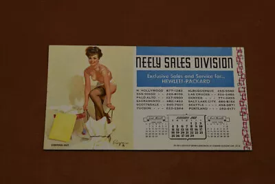 Elvgren Calendar Pin Up Ink Blotter Neely Enterprises-Stepping Out Feb. 1968 • $12.95